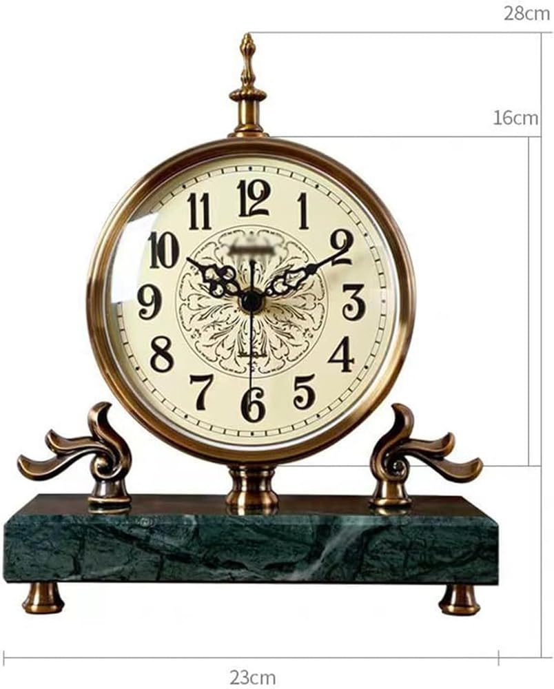 Elegante Marmoruhr, luxuriöse Vintage Schreibtischuhr, Exquisite