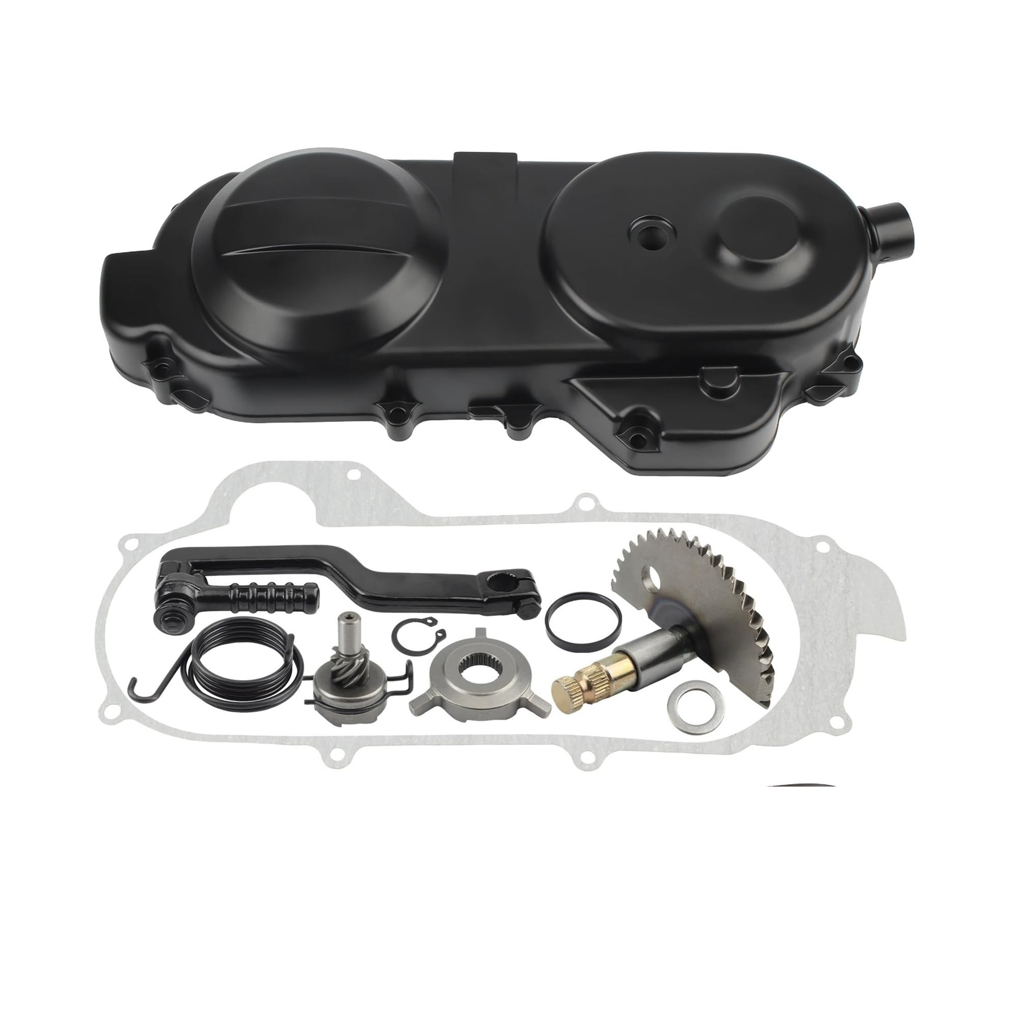 139QMB 139QMA Motocicleta GY6 50cc 80cc Cárter Cubierta Del Motor Cubierta De La Correa Pie Arranque Trinquete Kit Scooter ATV Quad Go-Kart Piezas(Kit 2)