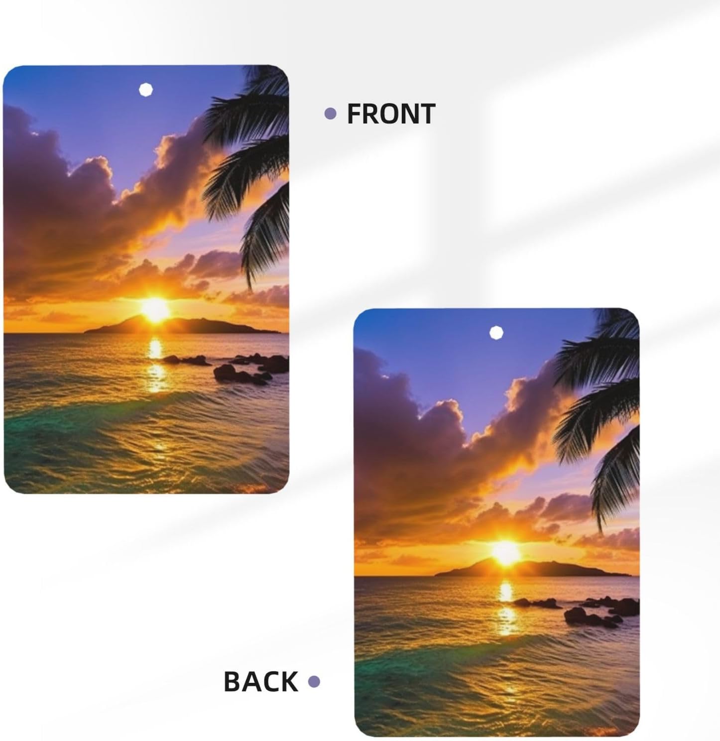 Car Air Freshener 24 PCS Tropical Hawaii Palm Tree Ocean Sea Sunset Hanging Car Air Fresheners Auto Interior Decor Card Freshener Strong Scented Card Lavender Cars Scents for Close Drawer Rectangle