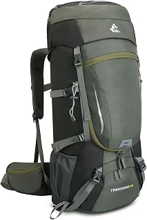 65L Waterproof Hiking Camping Backpack with Rain Cover, Lightweight Outdoor Sport Travel Daypack for Climbing Touring