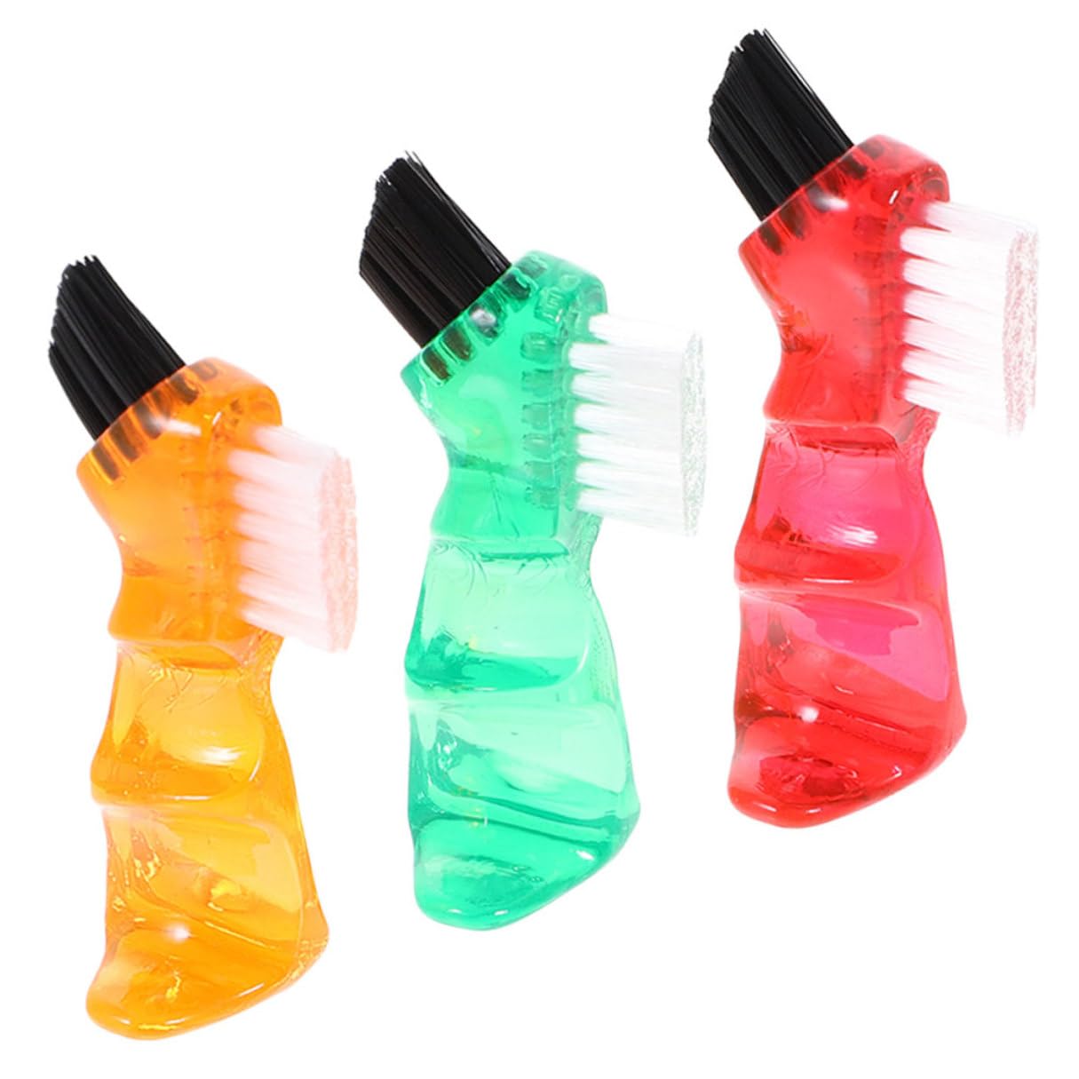 HANABASS Spazzola per Pulizia Dentiera Mini Doppia Testa Multifunzionale 3pezzi in Plastico Pp Creativa per Orale Domestica