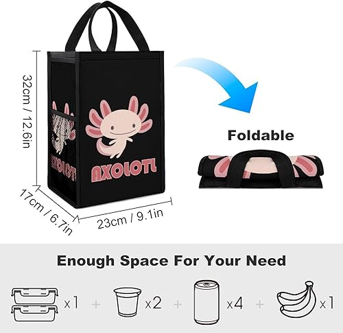 Miniatura 2 de Cute Axolotls Lunch Bags for Women Men Insulated Lunch Box Reusable Tote Bag for Home Office