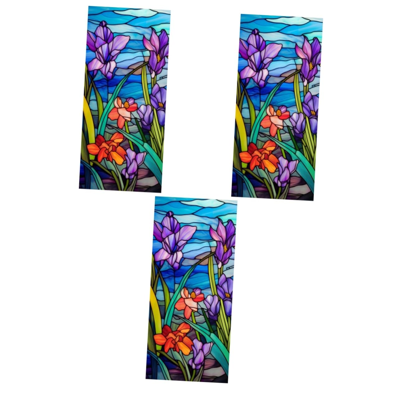 Film de fenêtre décoratif pour salle de bain : vitrage floral et anti-UV sans colle
