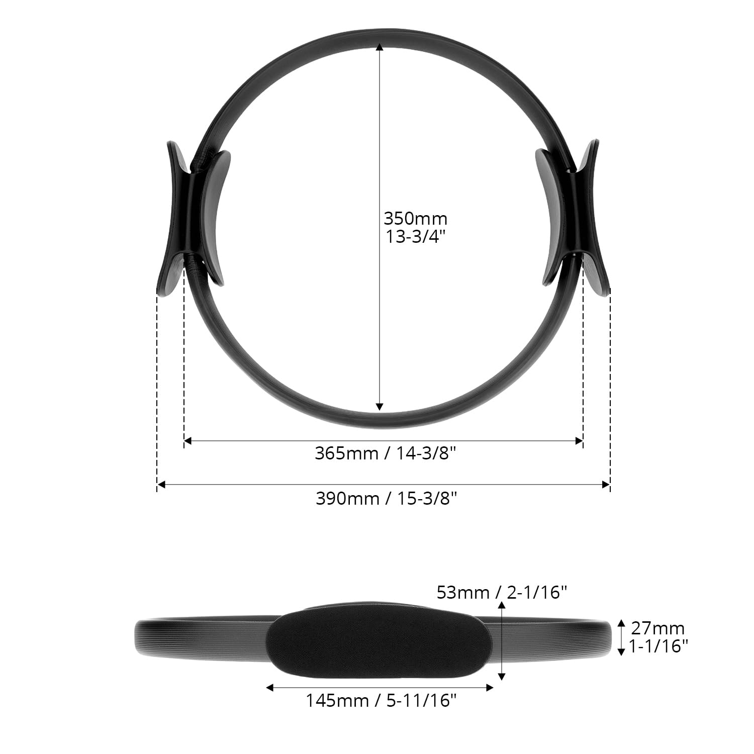 QWORK® Cerchio Pilates 38CM per Allenamento Completo, Anello di Resistenza per Pilates Yoga con Doppio Manico