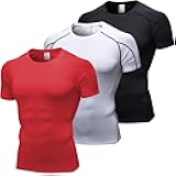 SPVISE Men's Compression Shirts Short Sleeve Workout Gym T-Shirt Running Tops Cool Dry Sports Base Layer Athletic Undershirts