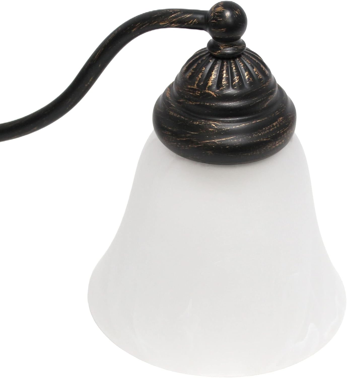 Simple Designs VT1023-ORB 19.25" Classic 3 Light Winding Metal & Frosted Marble White Bell Shape Glass Shades Decorative Wall Mounted Vanity Fixture For Bathroom, Entryway, Hallway, Oil Rubbed Bronze
