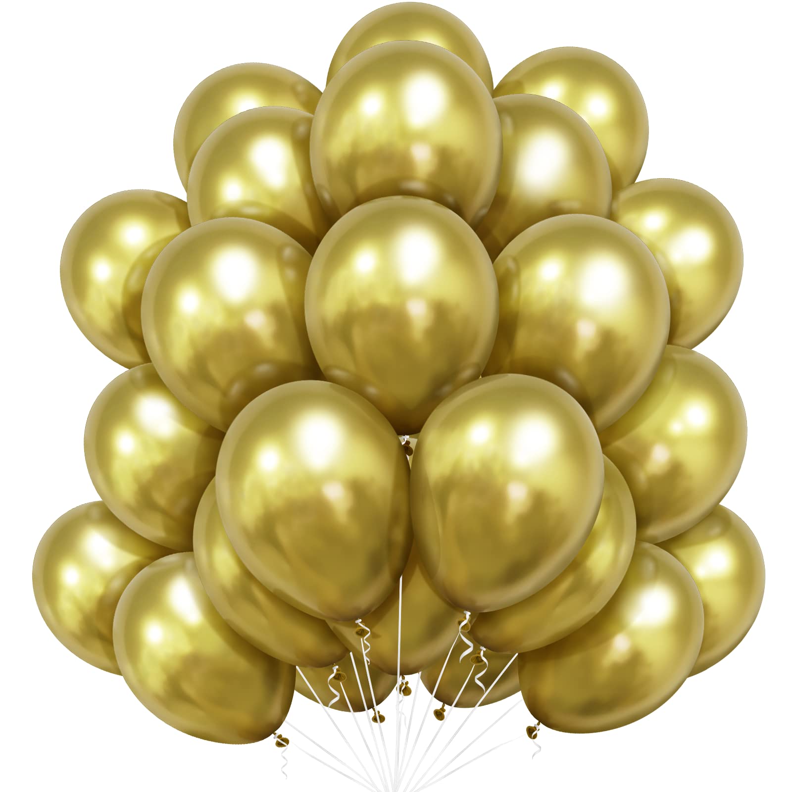 Bealif Metallic Balloons, 30 Pack 10 Inch Thick Chrome Metallic Gold Balloons Helium Shiny Balloon for Birthday Baby Shower Wedding Anniversary Festival Carnival Party Decorations (Gold)