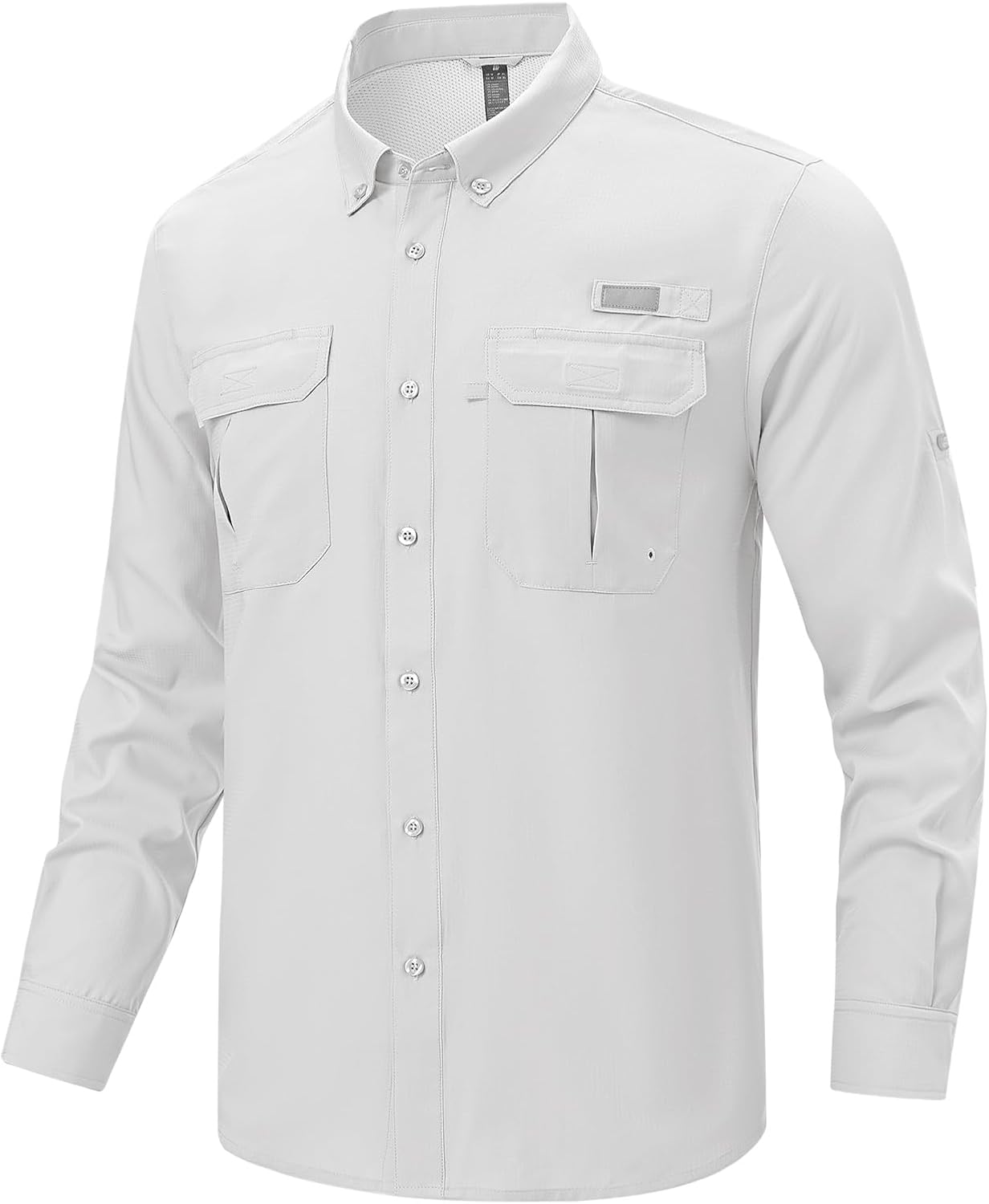 TBMPOY Men's Long Sleeve Fishing Shirts UPF 50+ Sun Protection Hiking Work Shirt Lightweight Button Down Shirts with Pockets