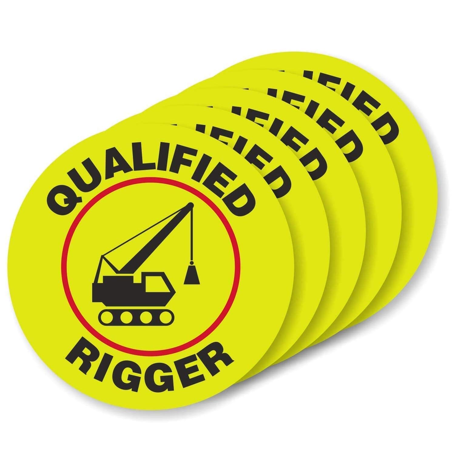 SmartSign Certified Rigger Pack of 5 Hard Hat Labels | Retro-Reflective, 2" Circle