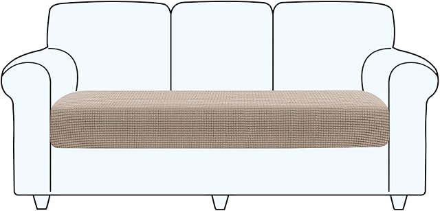 TAOCOCO Sofa Seat Covers, 1 Piece Sofa Cushion Cover Protection, Soft And Skin-Friendly Stretch replacement sofa seat cushions(Khaki, 3 Seater)