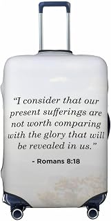 Romans 8 18 Luggage Cover, Premium Washable Suitcase Protector With Secure Zipper & Buckle Closure, Fits 18-32 Inch Travel Luggagelarge
