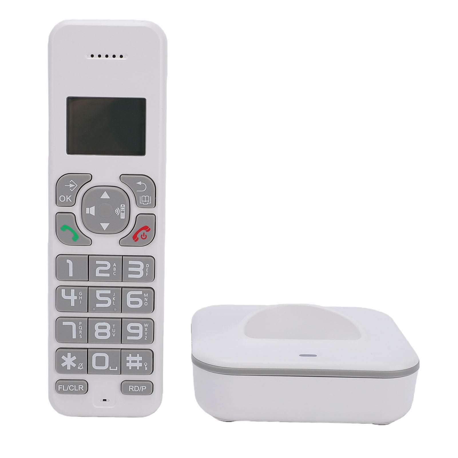 Bewinner Telefono Fisso Cordless con Pulsanti Grandi, Display LCD, Blocco Chiamate, 10 Suonerie, Vivavoce, di Cornetta Espandibile per Casa, Ufficio, Anziani e Aziende (Spina europea)