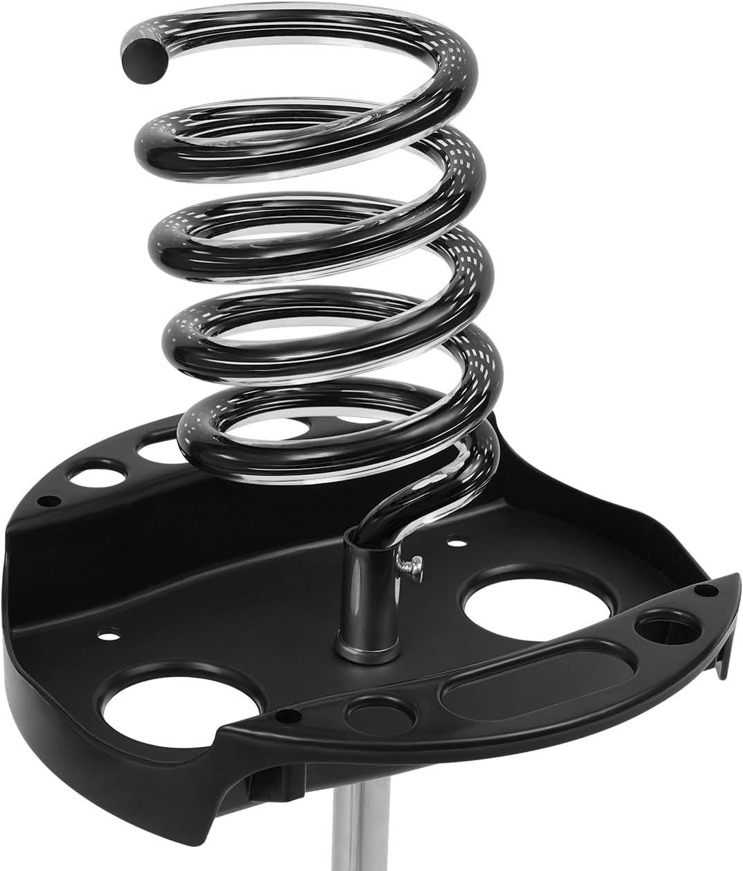Freestanding Hair Dryer Stand, Hair Styling Appliances with Tray Two Spiral Holders and Stable Base, Twisty Style Curling Iron Holder for Bedrooms, Bathrooms, Living Rooms, Apartments (Black)