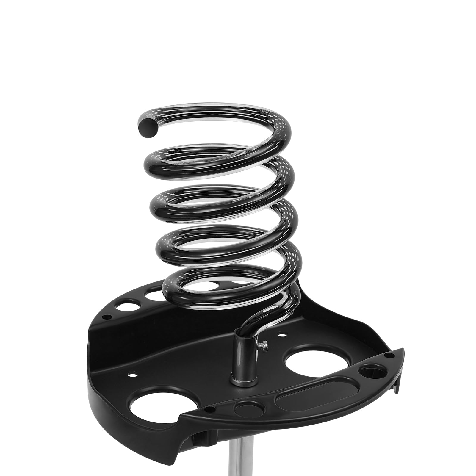 Soporte para secador de pelo de 10 x 35.44 pulgadas, aparatos de peinado con bandeja, dos soportes en espiral, soporte superior acrílico de estilo giratorio para secador de pelo, plancha plana