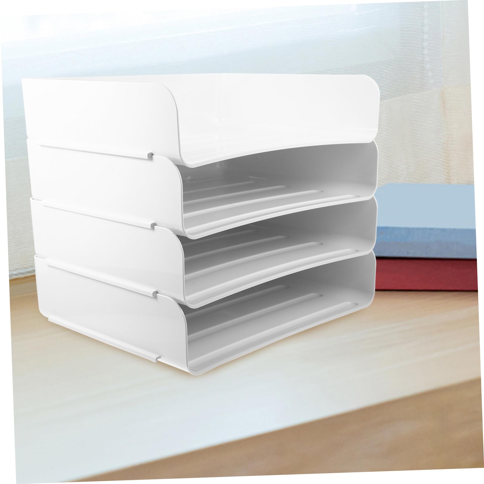 MAGICLULU Vassoio Per Carta Impilabile Organizer Per File Da Scrivania Portadocumenti Per Ufficio Vassoio Per Documenti Verticale Spazio Di Archiviazione Per Aula