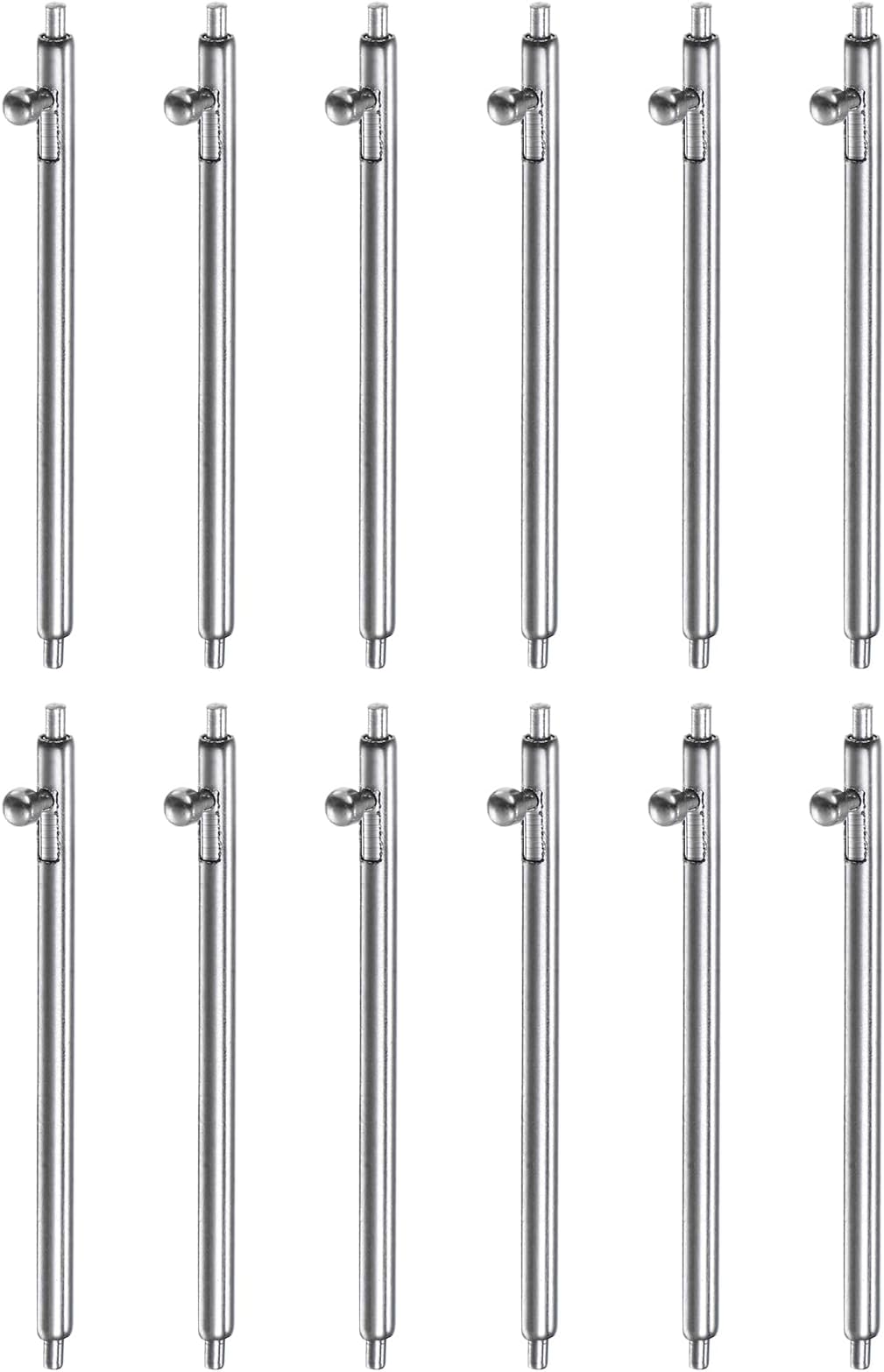 12pcs 24mm Quick Release Spring Bar 1.5mm Diameter Stainless Steel Watch Pins Replacement Band Link Pins Lugs for Watch Band Straps