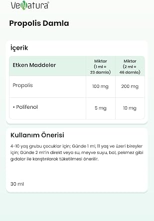 Venatura Propolis 30 mL Damla MENTOL Renkli