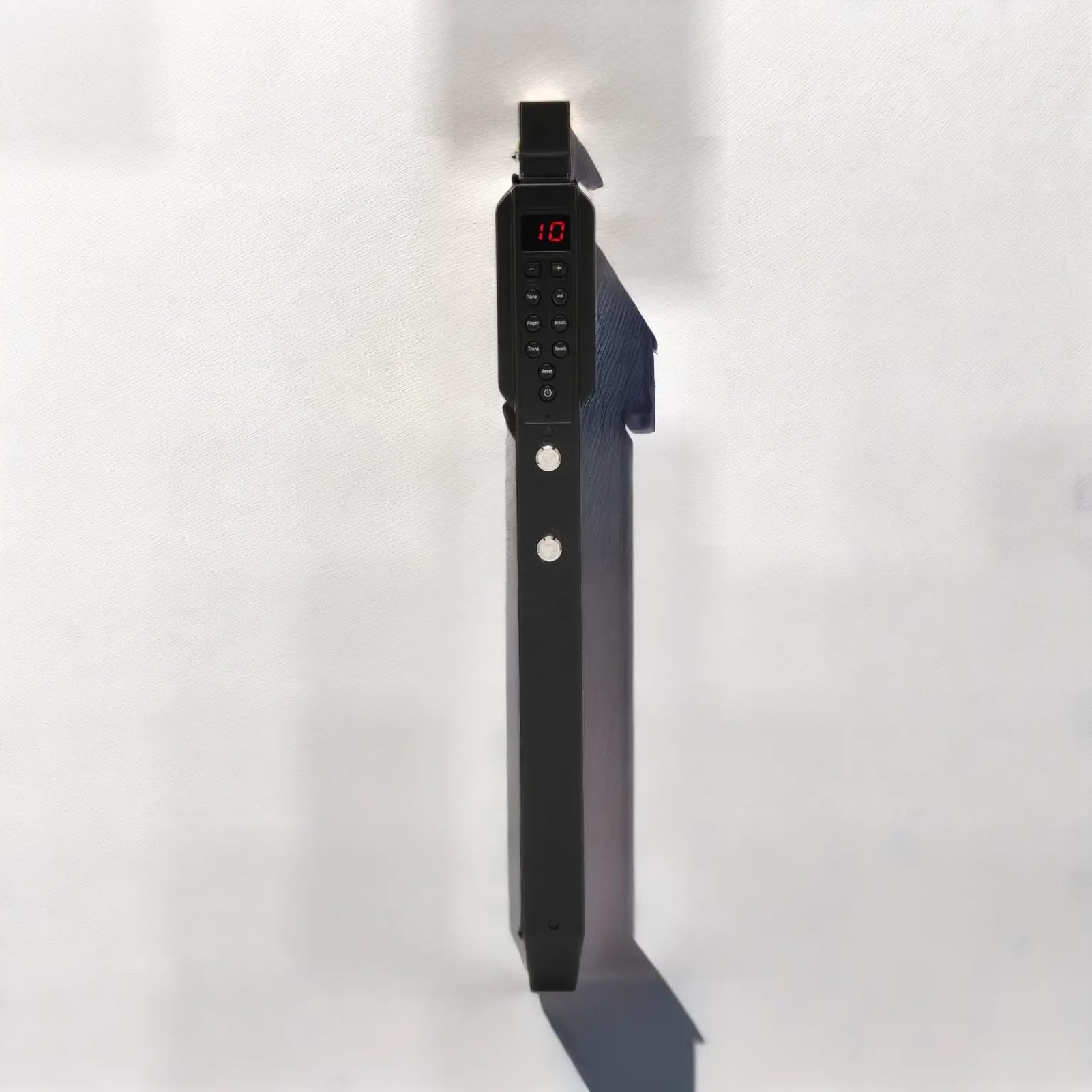 Instrumento de Viento Digital, Conectividad MIDI Boquilla Extraíble Instrumento de Viento Electrónico 10 Tonos para Android para Windows(Negro)