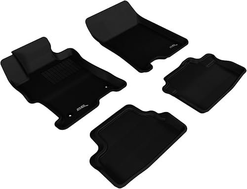 3D MAXpider Alfombrilla de suelo KAGU de ajuste personalizado (negro) para Honda Accord Coupe 2008-2012 - 1 fila y 2 fila