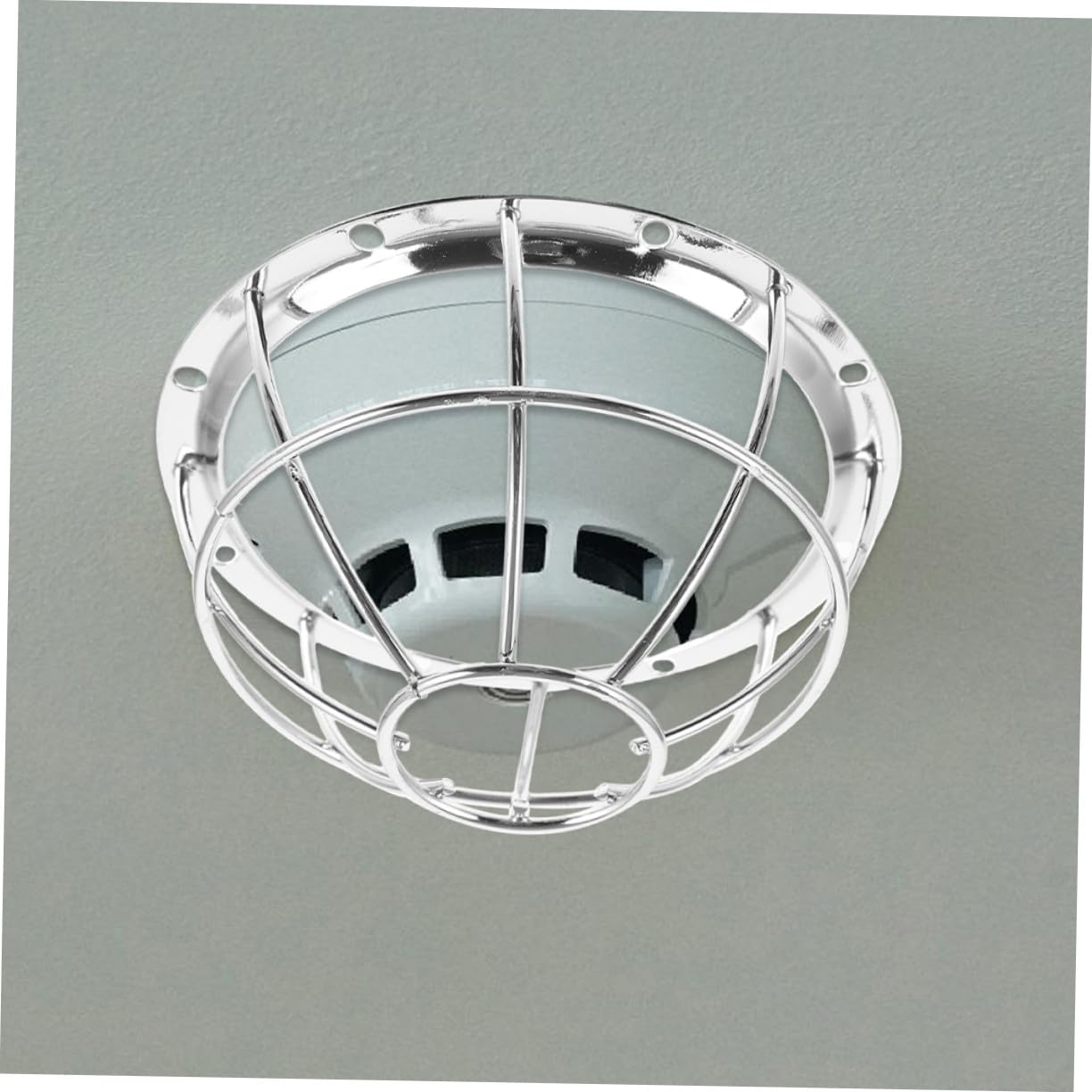 10 Piezas Protector de Sensor de Humo de Acero Inoxidable Resistente Instalación Sencilla para Hogar Oficina Centro Comercial