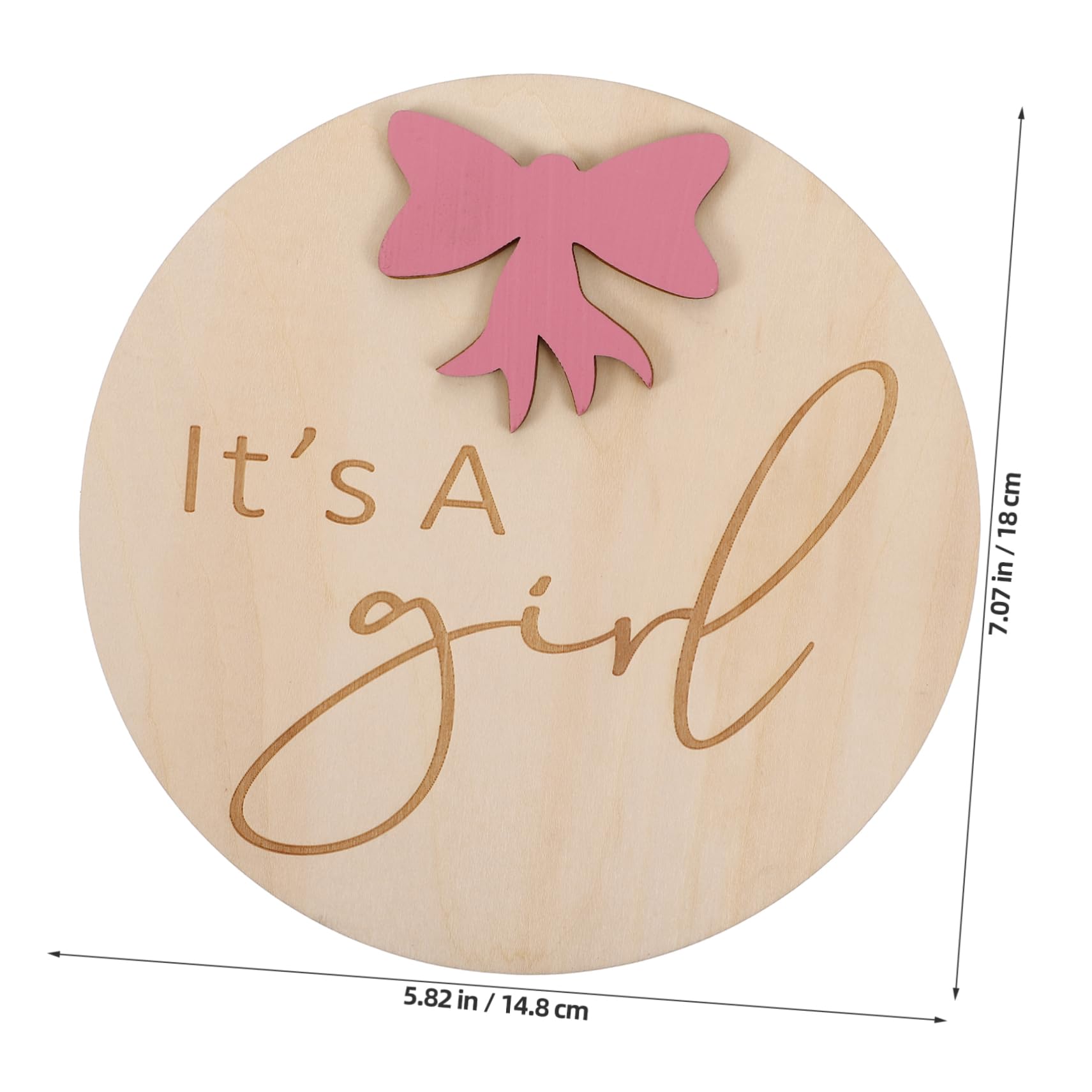 Happyyami Wooden Baby Name Sign Round Birth Announcement Board Photo Decor for Nursery