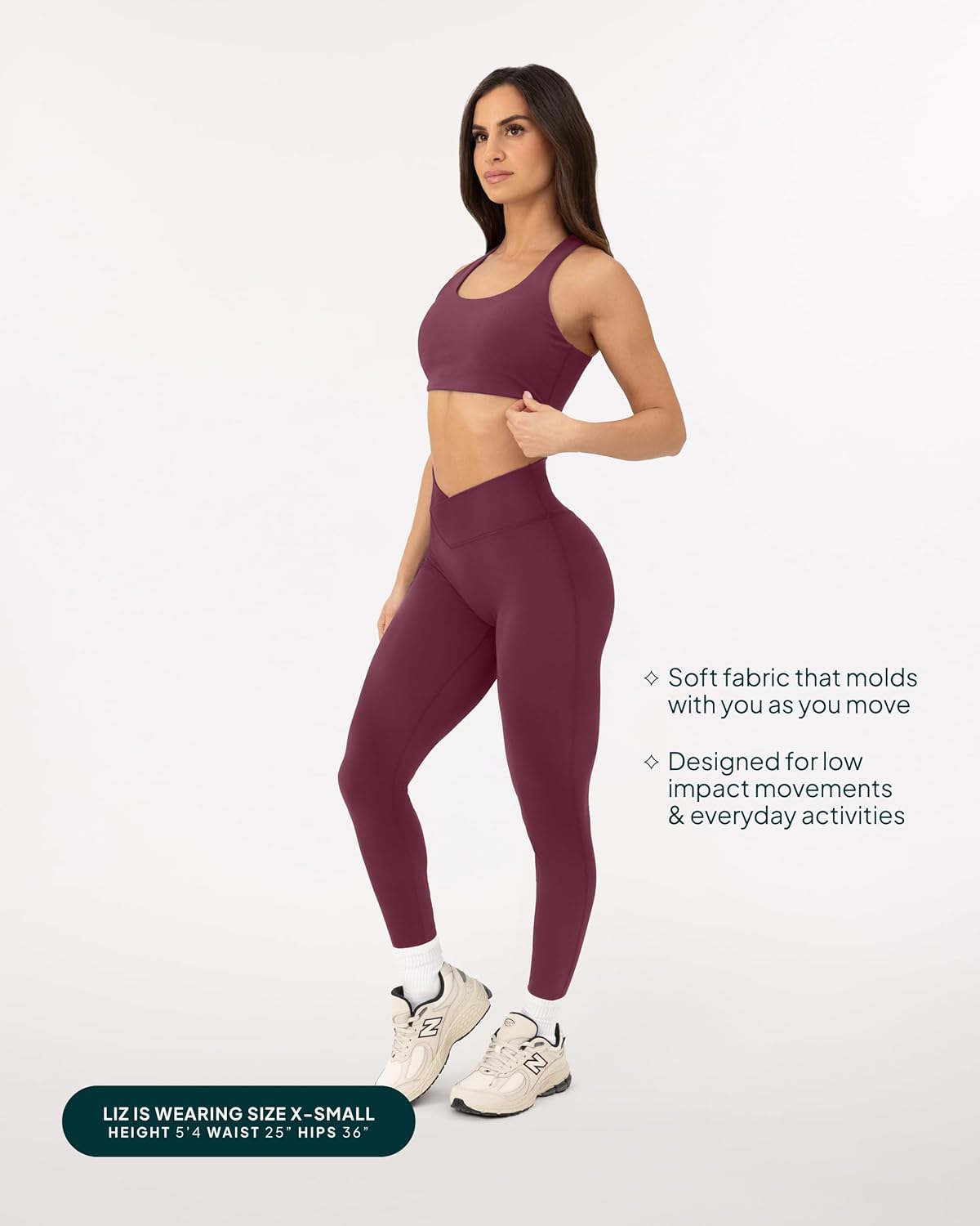 PAVOI ACTIVE Pilates Crossover Leggings for Women | Buttery Soft High Waisted V Cut Cross Waist Workout Yoga Pants | FlexFlow, X-Large, Bordeaux