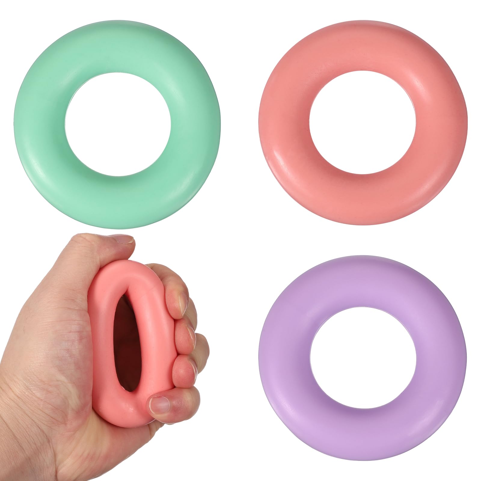 YELARXI Grip Strength Trainer Rings, Portable Hand Grip Strengthener Finger Forearm Strengthener - Fitting for (Athletes/Rock Climbing/Fitness), 2.8" & 30, 40, 50 LB & Assorted Color