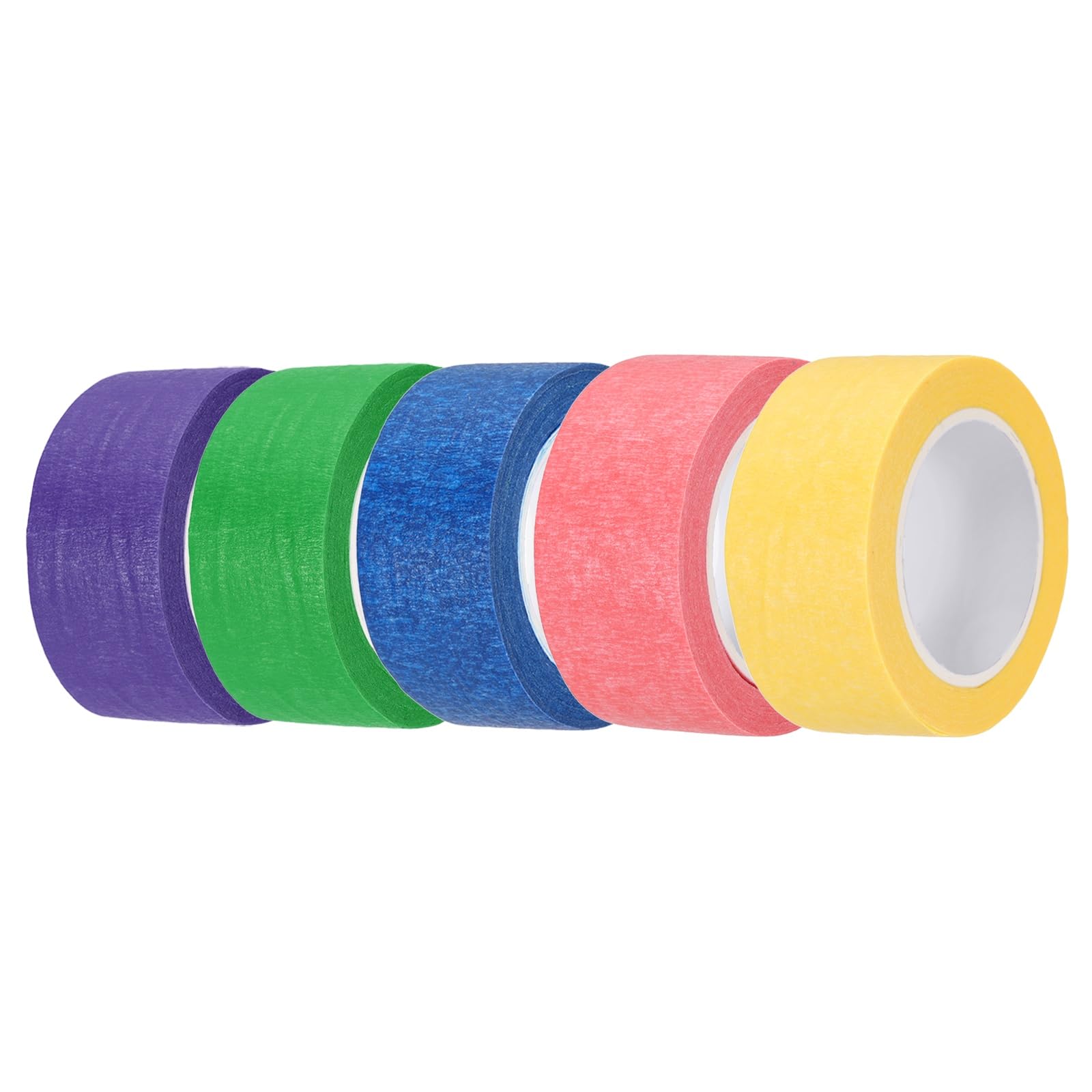 sourcing map 5pcs 1" x 11 Yard Colored Masking Tape Universal Crepe Paper Colorful Masking Painter Tape for Art Drawing DIY Handcraft Sealing, Dark Blue Dark Green Red Yellow Purple