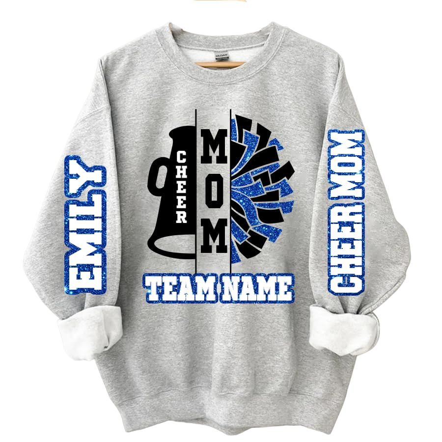 Personalized Cheer Grandma Shirt, Glitter Sweatshirts, Cheer Grandma Shirts for Women