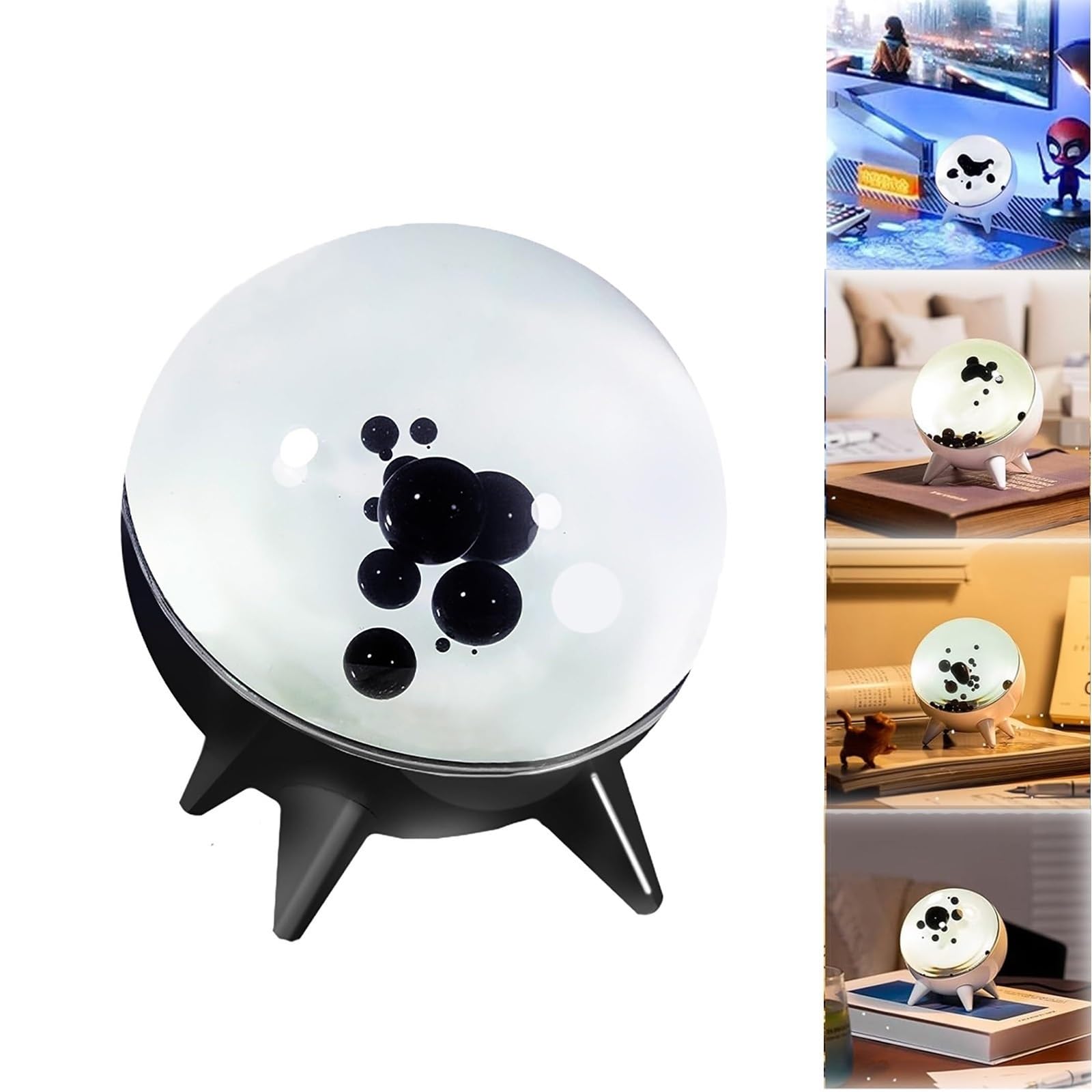 Lampada A Ferrofluido Sensibile Al Suono, Liquido Magnetico Che Danza Con La Musica, LED Bianco, Ricaricabile, Decorazione Da Scrivania Tecnologica, Idea Regalo