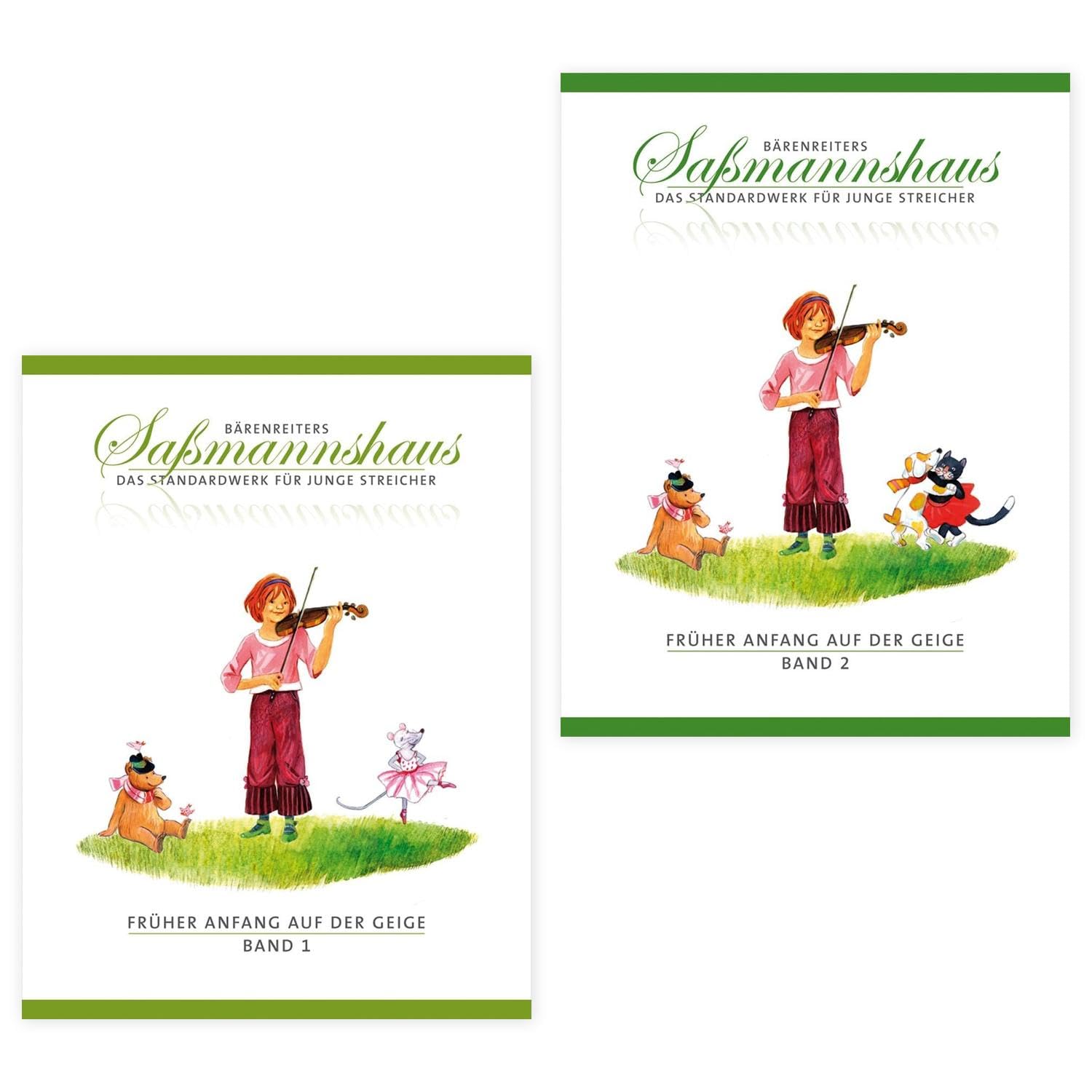 Früher Anfang auf der Geige Band 1 + 2 | Eine Violinschule für Kinder | Saßmannshaus | BA09671 + BA09672 | Bärenreiter Verlag | ISMN 9790006536450 + 9790006536467 | Soundman Kolophonium