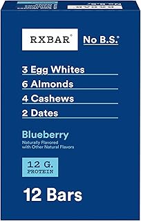 RXBAR Protein Bars, Protein Snack, Snack Bars, Blueberry, 22oz Box (12 Count)