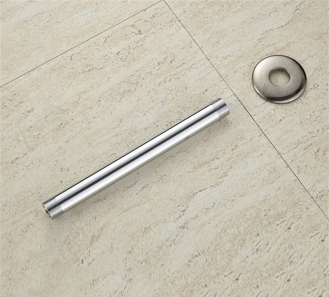 10/20/25/30Cm Length Chrome Brass Concealed Shower Arm Wall Mounted Ceiling Head Pipe Square Round Bathroom Shower Arm Pole Pipe