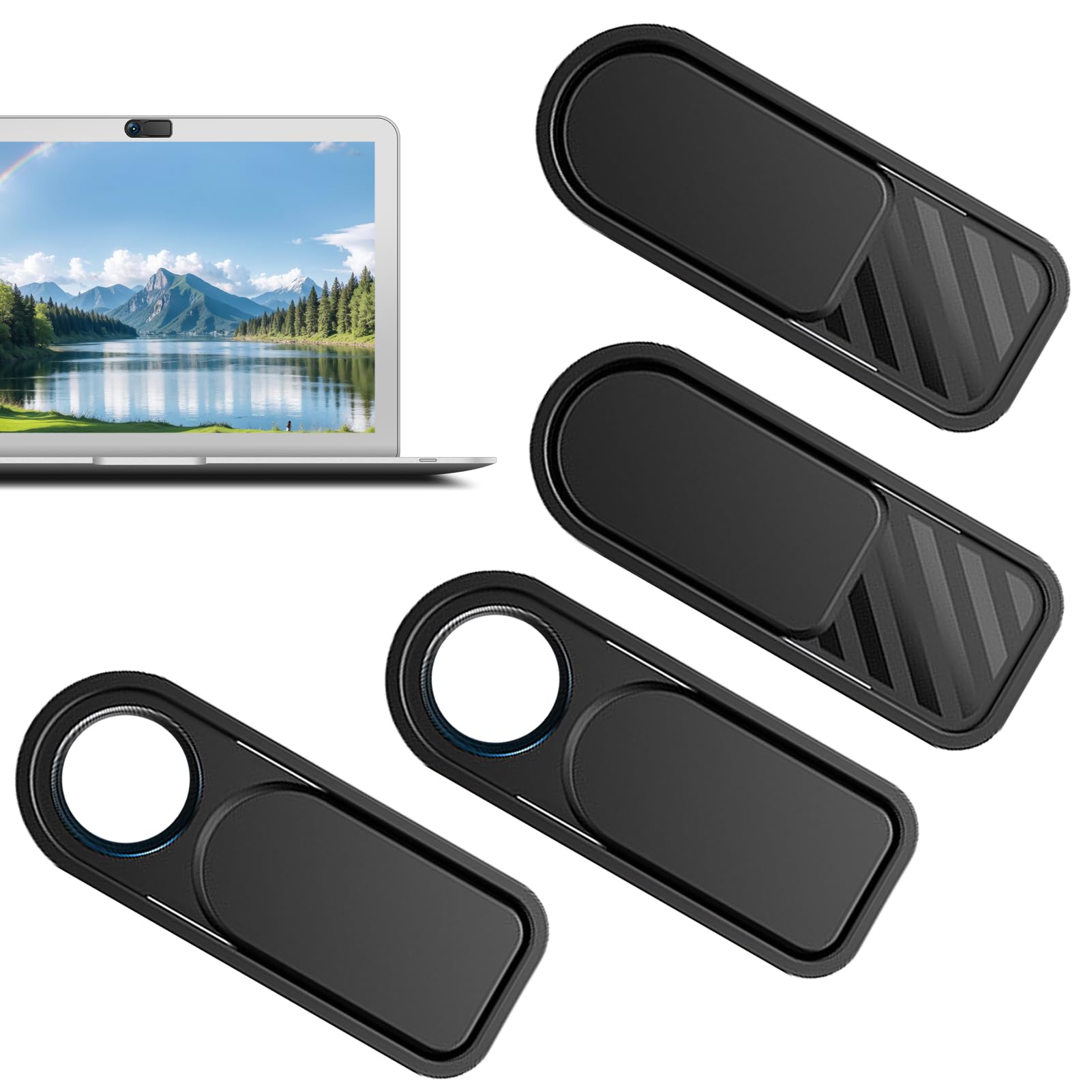 4 Pezzi Copertura Webcam, Copri Webcam per Privacy della Camera del Laptop e del Telefono, Protezione per la Privacy, per Laptop, Computer Portatile, Phone, Tablet, Smartphones, Noteboook (Nero)