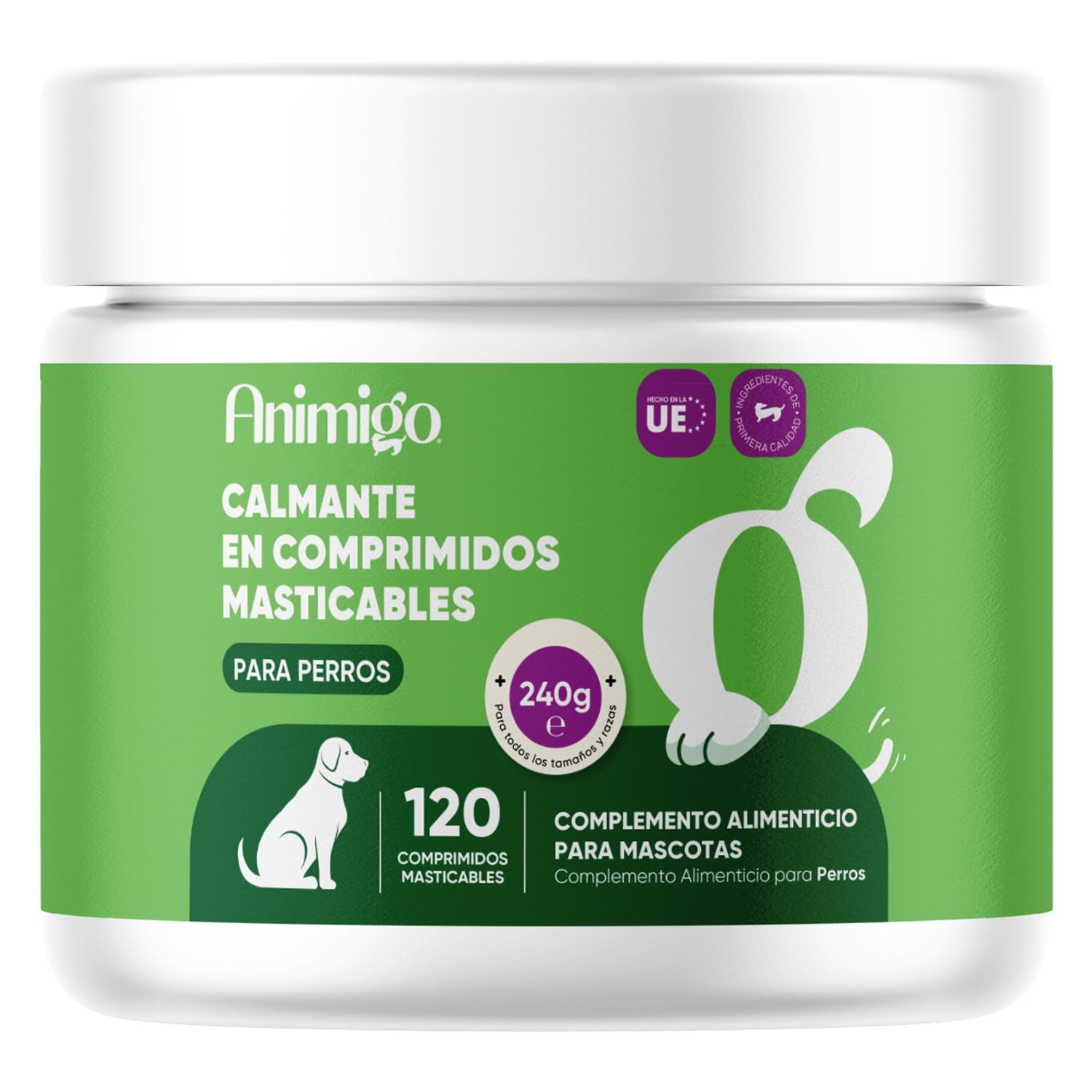 Calmante para Perros 120 Comprimidos Masticables - Relajante para Nervios por Fuegos Artificiales, Petardos, Tormenta o Viajes - Tranquilizante Natural para Perros de Todos los Tamaños y Edades