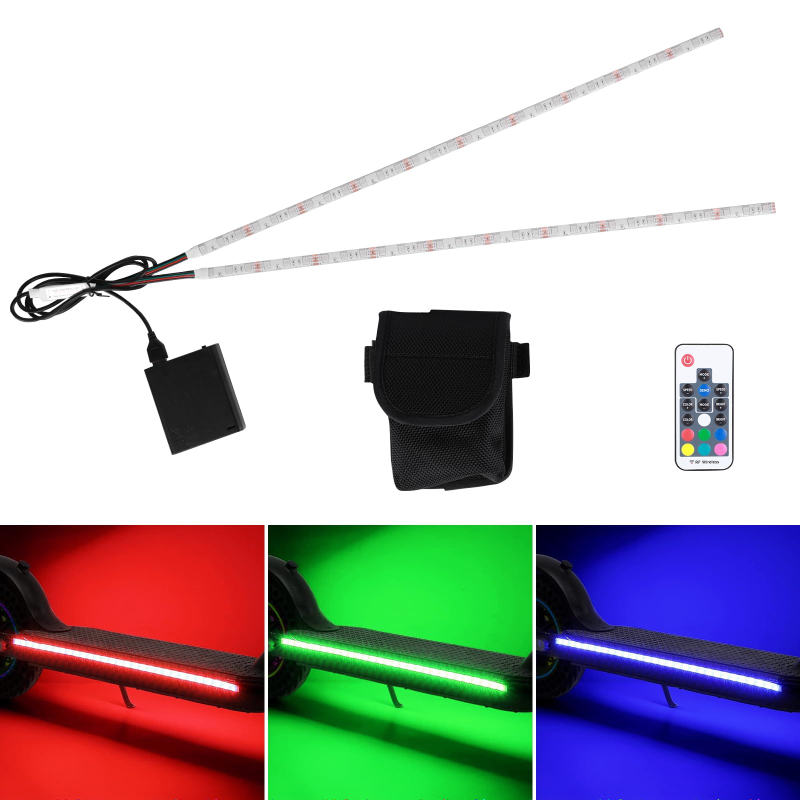 Bande Lumineuse RGB 30 LED 50cm Pour Trottinette Électrique M365 - Kit Avec Télécommande, Idéal Pour Scooter Et Skateboard