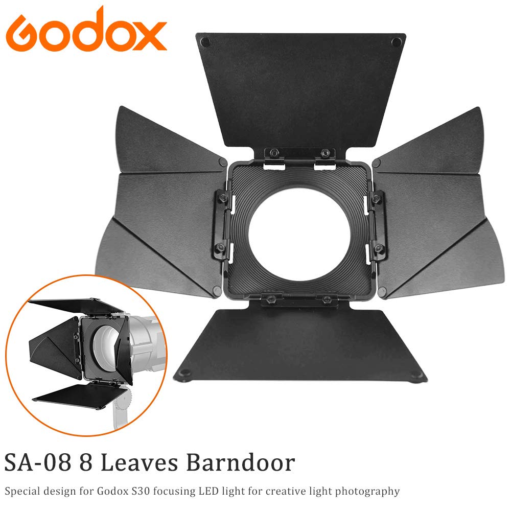 GODOX SA-08 8 foglie Barndoor per S30 Focusing LED Light