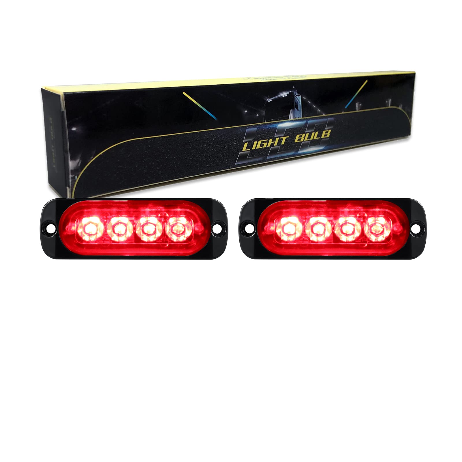 RIGIDON 2 x 4 pouces 35W 3500LM Stroboscopique cube barre led, 12V 24V phare de