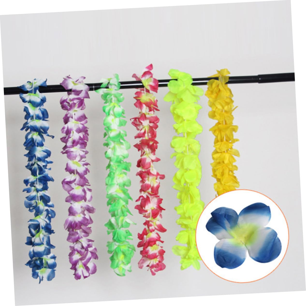 SOLUSTRE 42stücke Hawaii-blumenkette aus Künstlichen Blumen für Tropische Luau-Party-Accessoires Bunte Hawaii-Halskette für Strandfeste und Partydekorationen Zufälliger Stil
