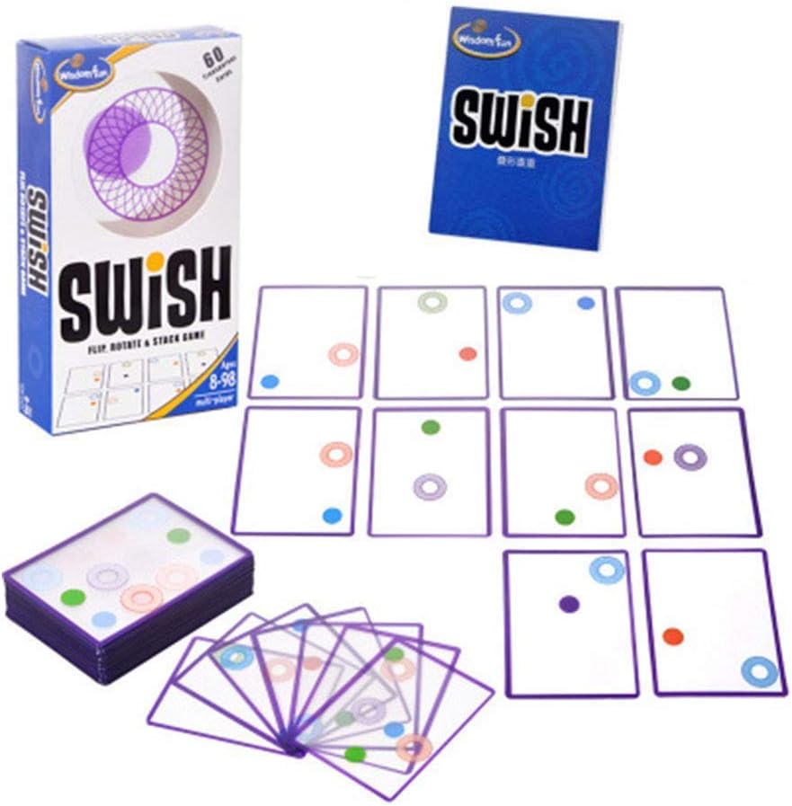 TourKing Card Games for Kids Transparent Card Game Family Game Fun Party Game Swish Cards Think Visual Spatial Challenge Train Brain