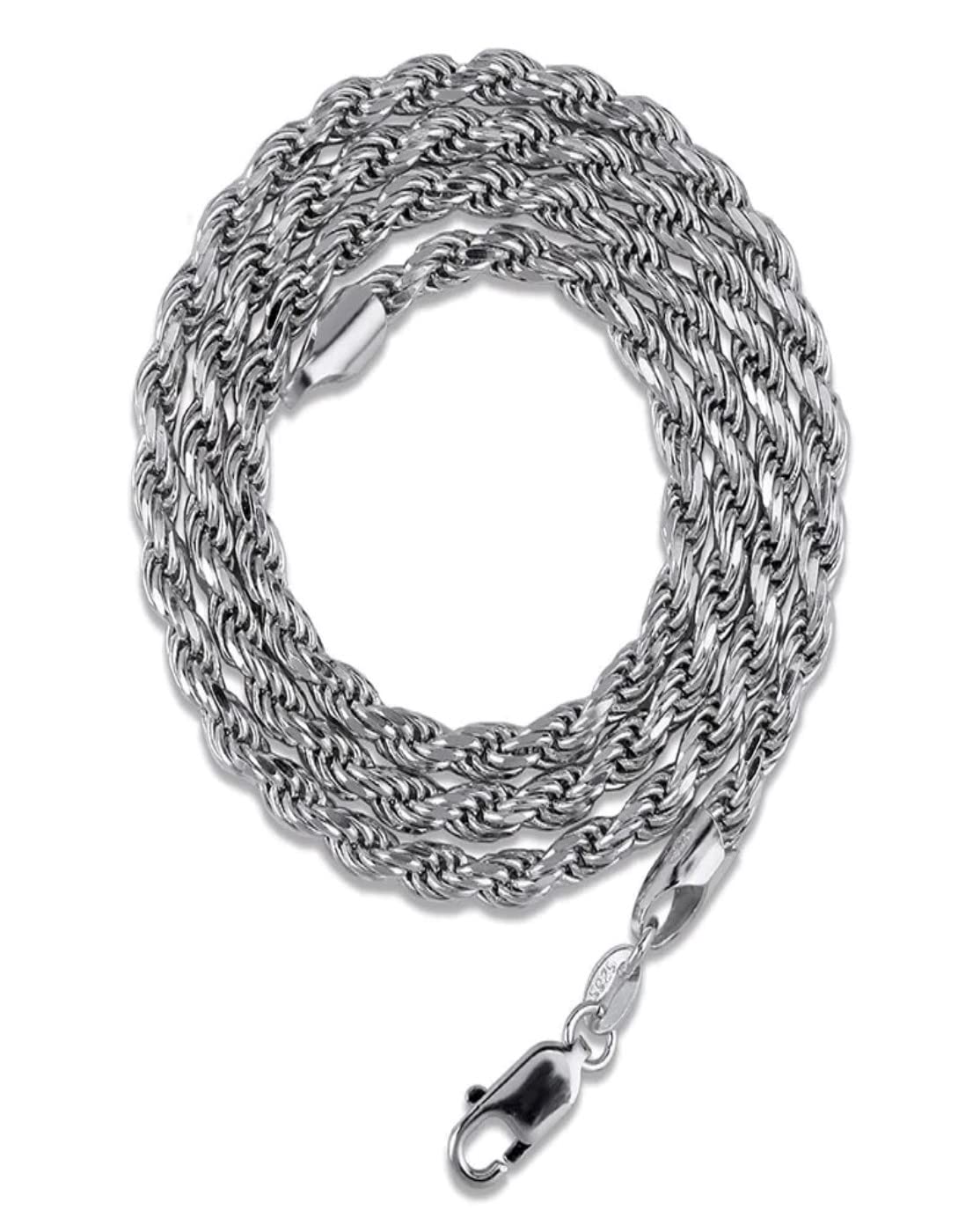 vien Stainless Steel Mens Womens Necklace Twist Rope Link Fashion Braided Necklace Chain Jewelry(SIL)-picture-0