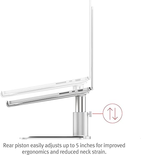 Miniatura 3 de Twelve South HiRise Pro para portátiles y MacBooks  Soporte ergonómico de altura ajustable con base de carga inalámbrica MagSafe (plateado), 7 x 11