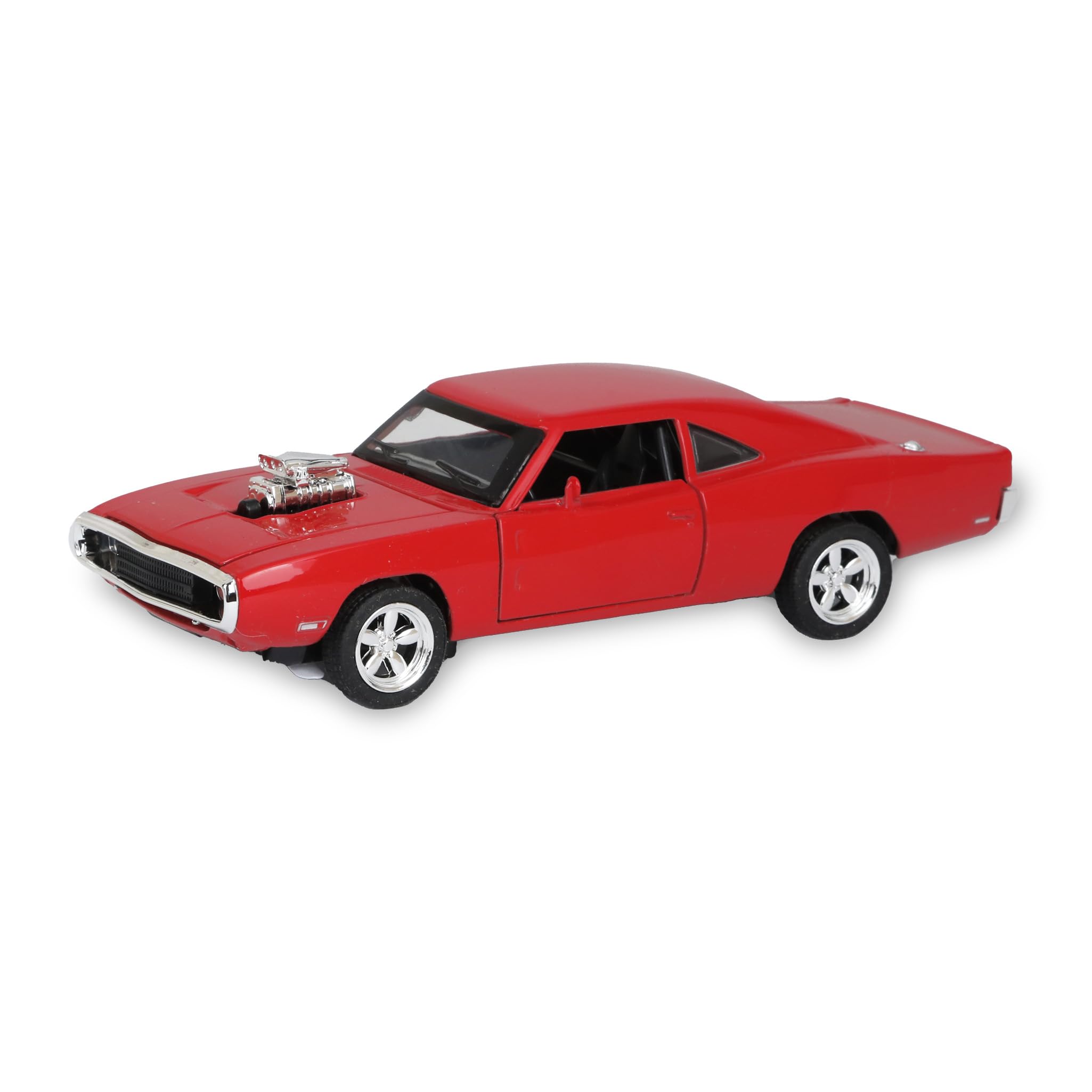 SMALL CLAP® Miniauto 1:32 The Fast & Furious Dodge Charger Diecast Model Pull Back | Openable Door | Front Hood & Back Dicky Openable | Front & Back Lamp Can be On | Lights & Music for 3+ Age (Red)