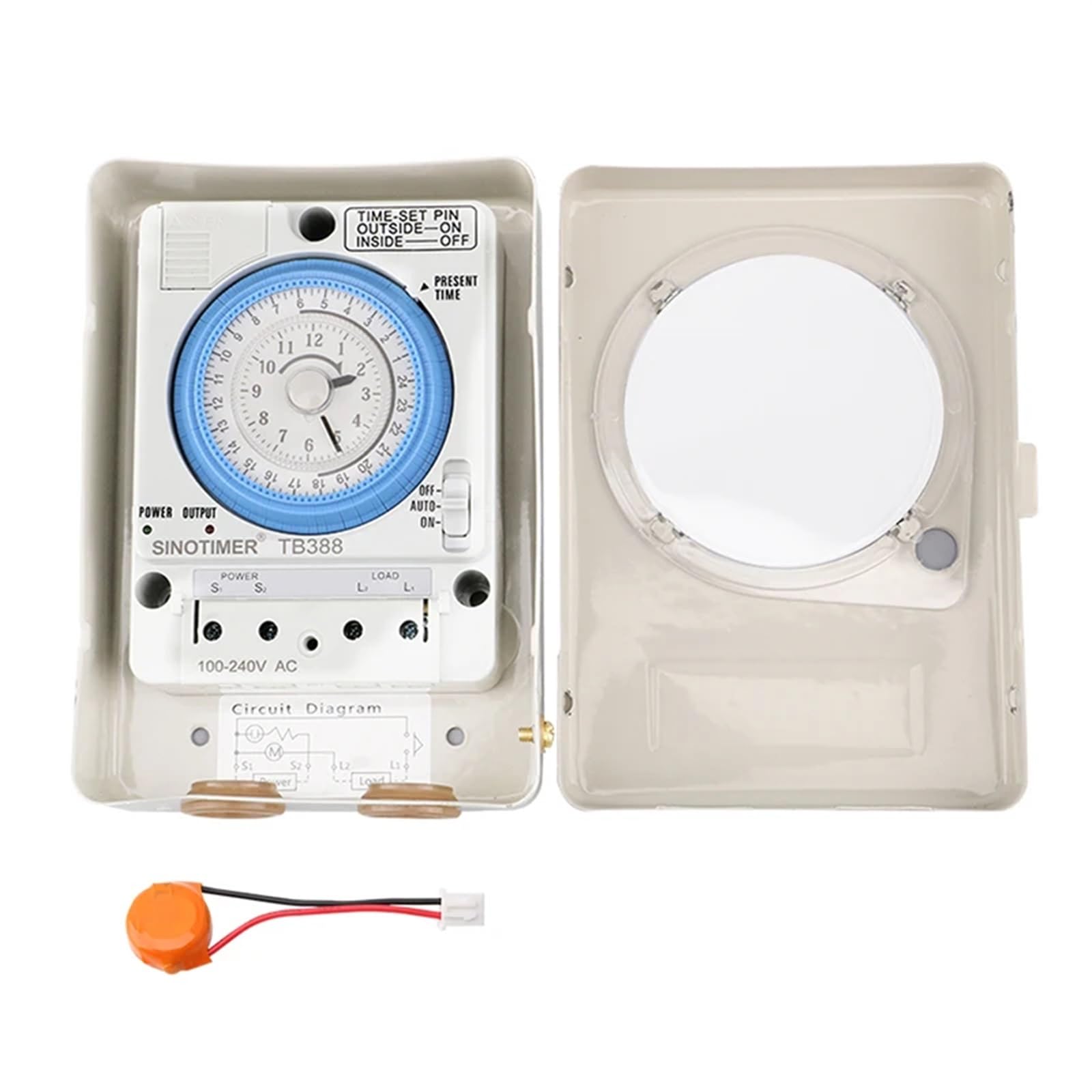 Temporizador mecánico de cuarzo de 100-240V, 20A, relé de carril Din programable de 24 horas, interruptor de tiempo de intervalo de 15 minutos resistente al agua for exteriores