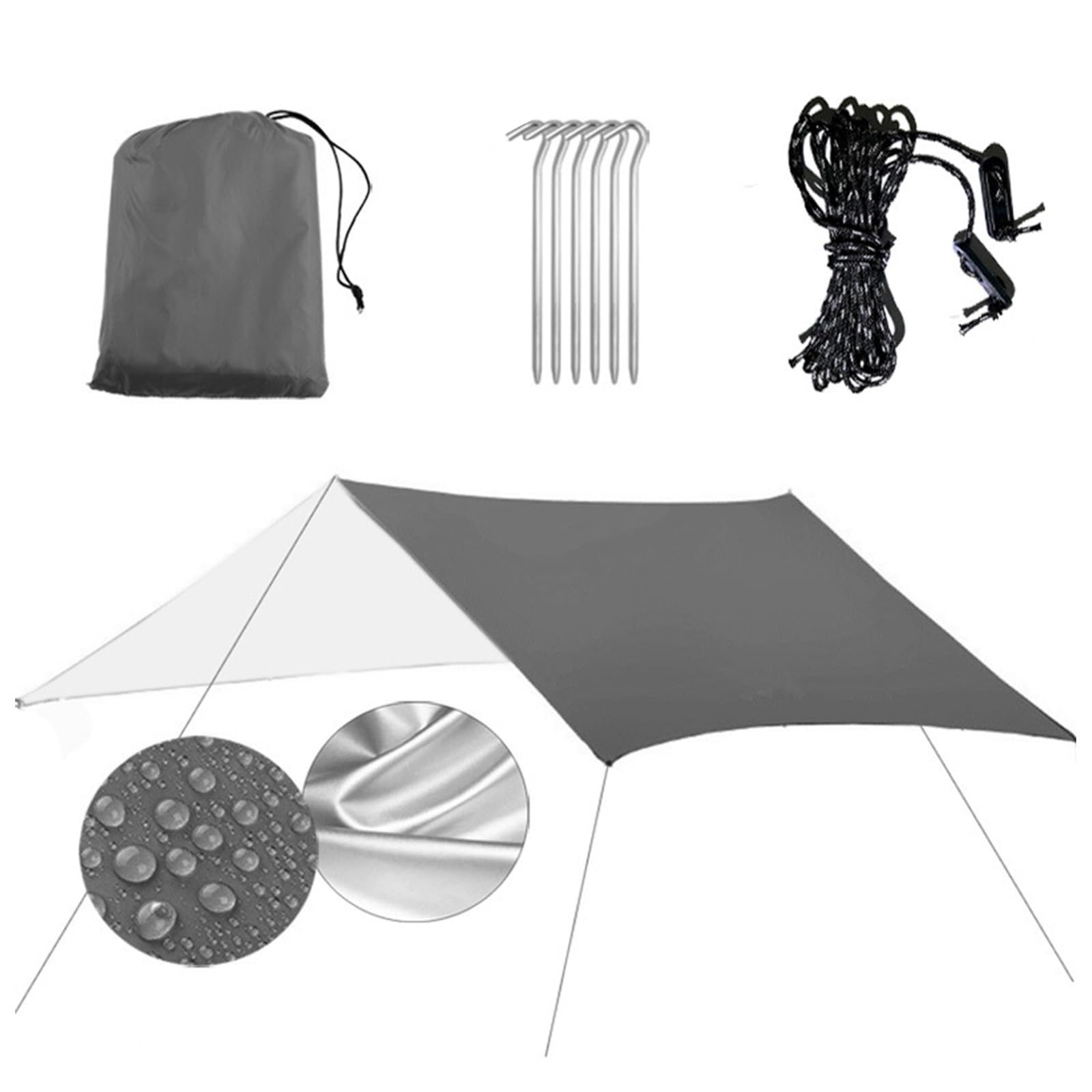 Portables Outdoor Tarps Suit Rainproofed Awnings Waterproofed Picnics Tarps for Camping Hiking Picnics Sunshades Awnings