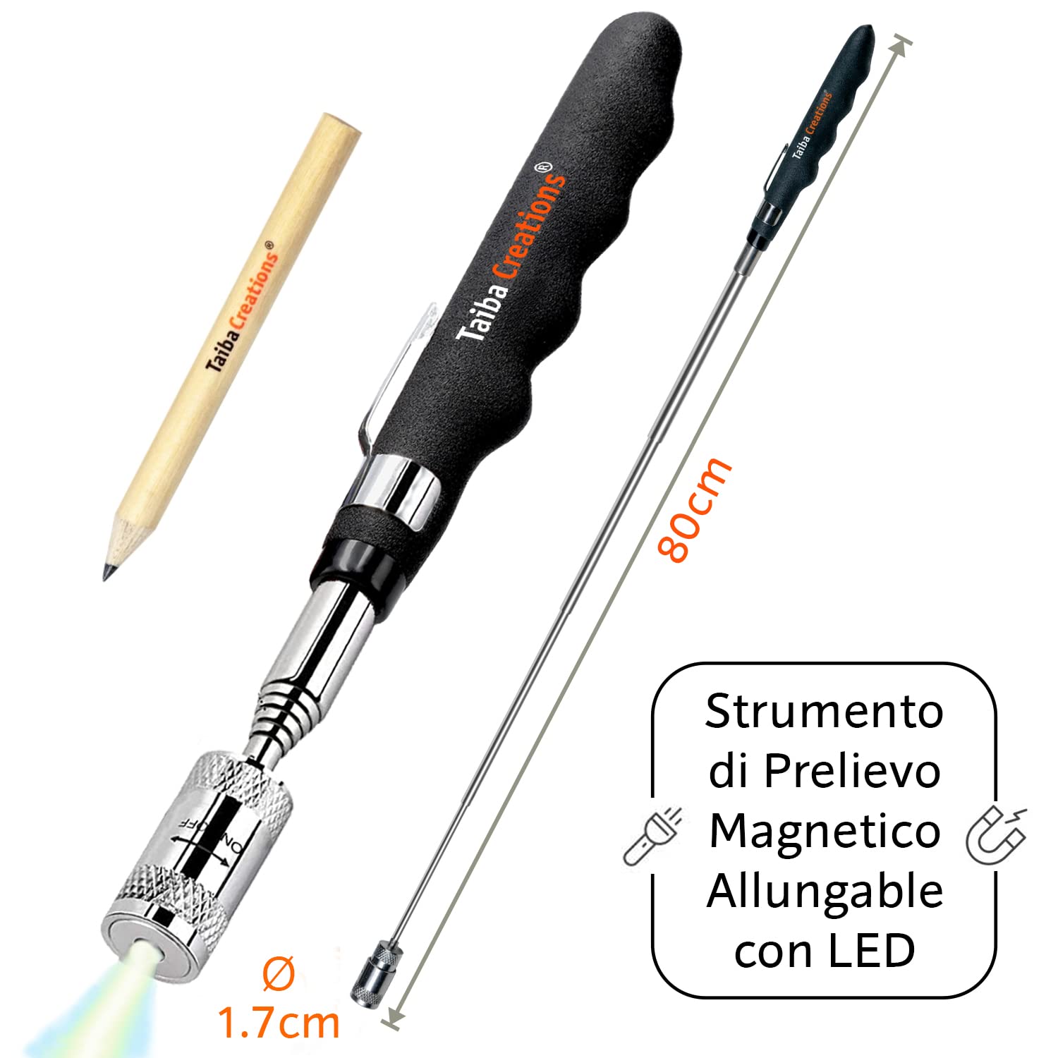 Regali per uomo, bracciale magnetico artigiano comprensivo di stick magnetico e matita per contenere viti e chiodi, idee regalo per la festa del papà, festa dell'uomo, compleanno, papà, gadget.
