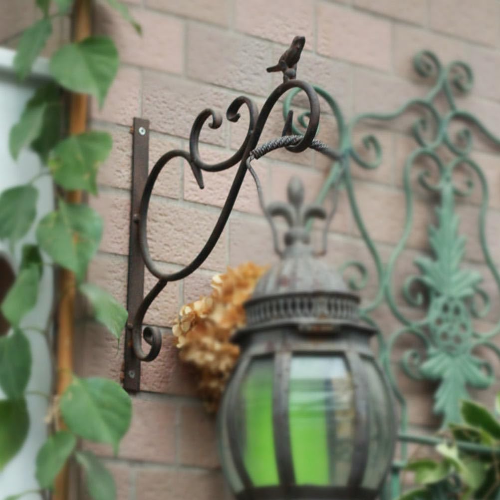 SUPVOX Gancio a Muro in Ferro Per Vasi Da Appendere Esterno Con Design Vintage Antico 11.4X10.2 Pollici Supporto Per Piante Lanterna Per Giardino Balcone Patio