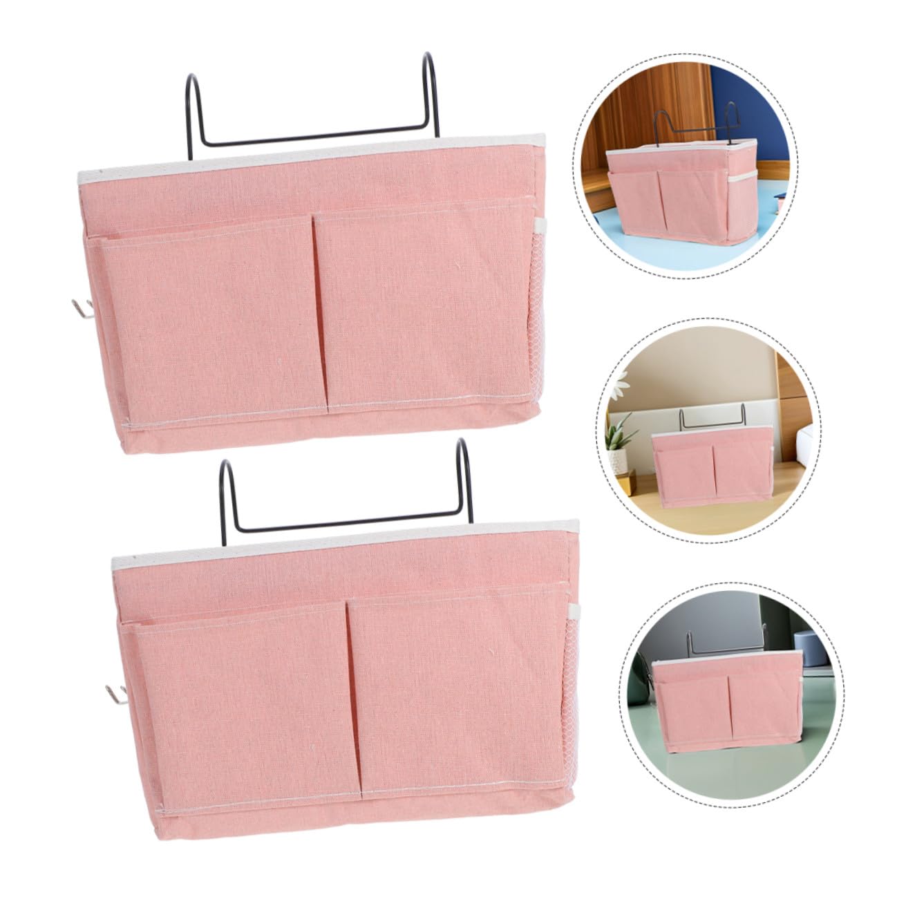 Levemolo 2 Stück Betttasche aus Hochwertigem Stoff Multifunktionaler Hänge Organizer mit Fächern für Bücher Magazine und Kleinigkeiten Platzsparend für Studentenwohnheim Hochbett und
