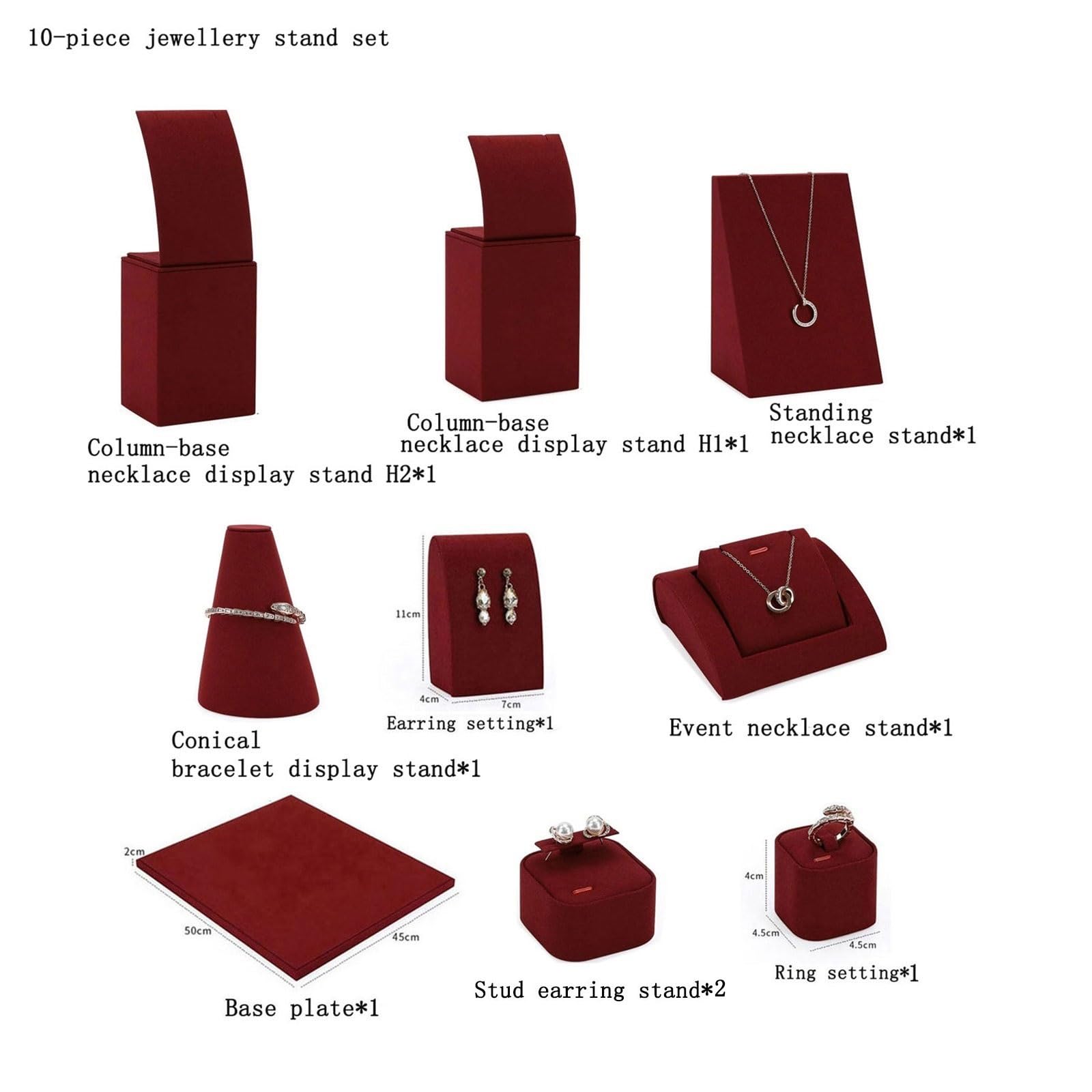Uchwyt na biżuterię 10-Piece Jewellery Storage Display Set
