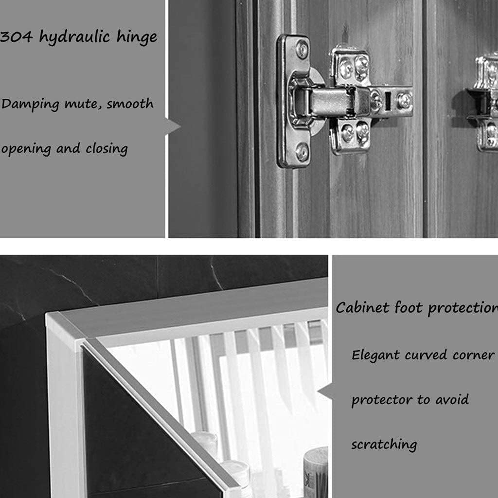 Bathroom Vanity Mirror, Aluminum Mirror Cabinet Wall-Mounted Storage Cabinet with Shelves (Color : Black, Size : 40 * 70 * 13cm) (Black 40 * 70 * 13cm)